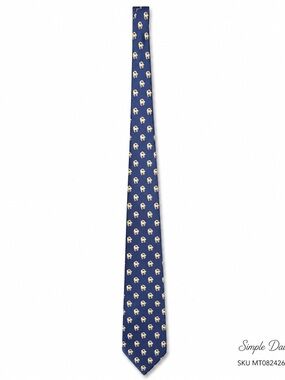 Bijoux Terner Navy Silk Horse Horseshoe Equestrian Necktie Men’s 60”